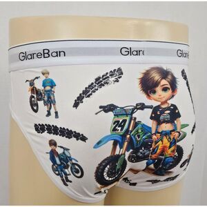 New 2 Pair Boys Teen Mens Sz Medium Underwear Bikini Briefs Custom Dirt Bike